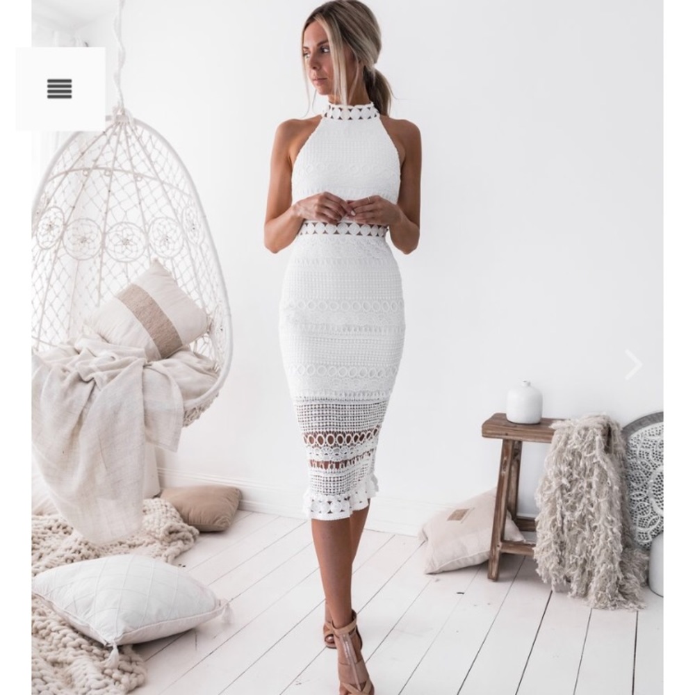 Two Sisters The Label Rivers Midi Dress in White